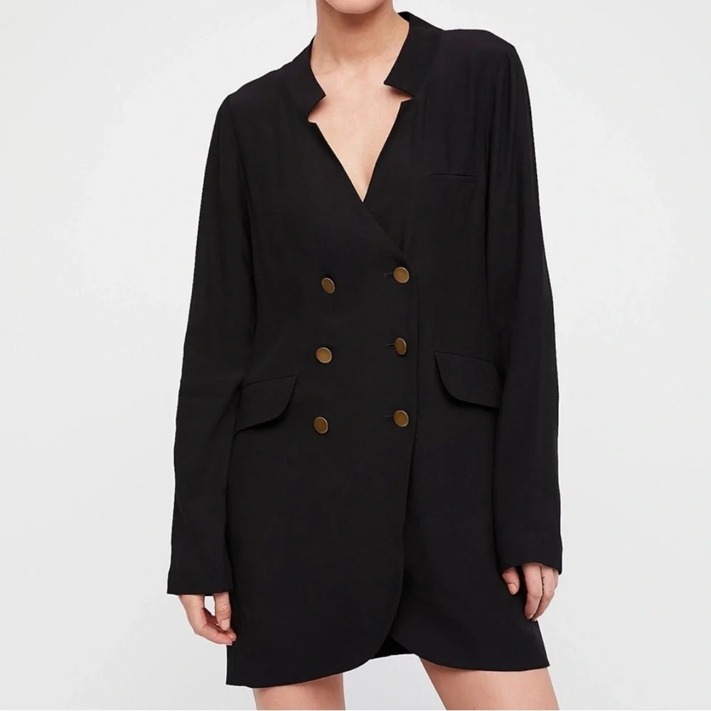 Free People Black Tuxedo Dress - Picture 2 of 13